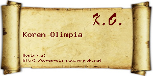 Koren Olimpia névjegykártya